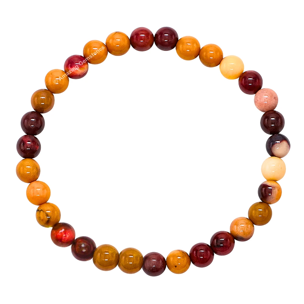Mookaite Jasper Healing Crystal Bracelets - 6mm Beads
