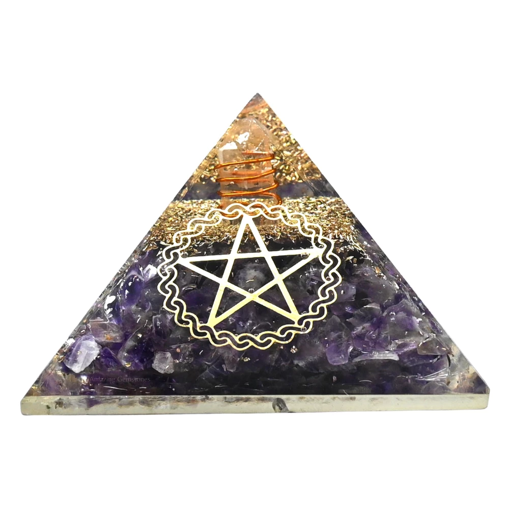 Amethyst Orgone Pyramid - Pentacle