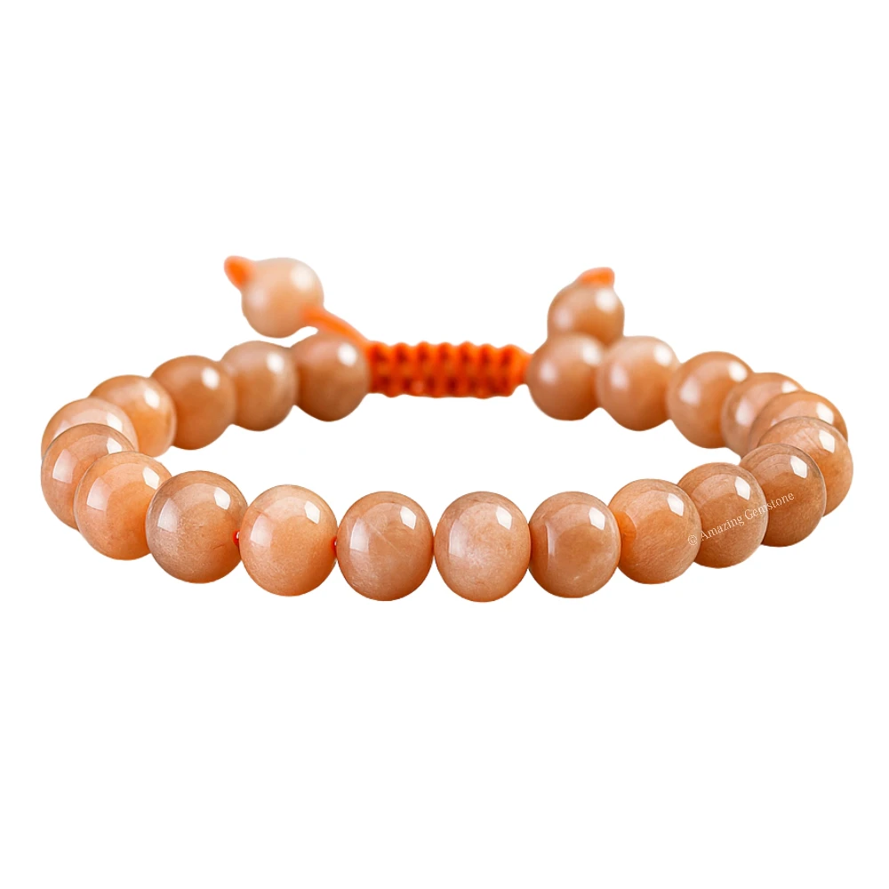 Peach Moonstone Bracelet (Adjustable)