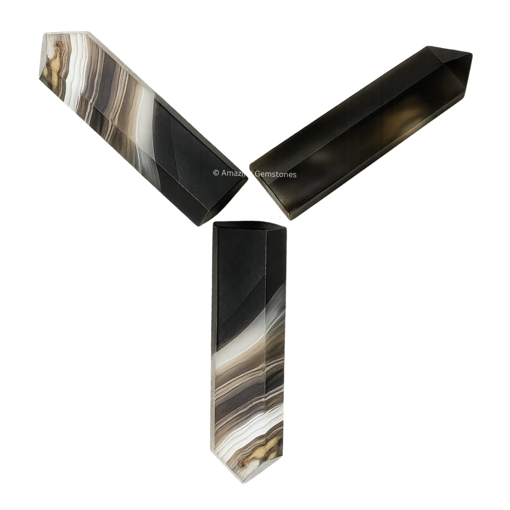 Black Onyx Pencil Points (Set of 3)