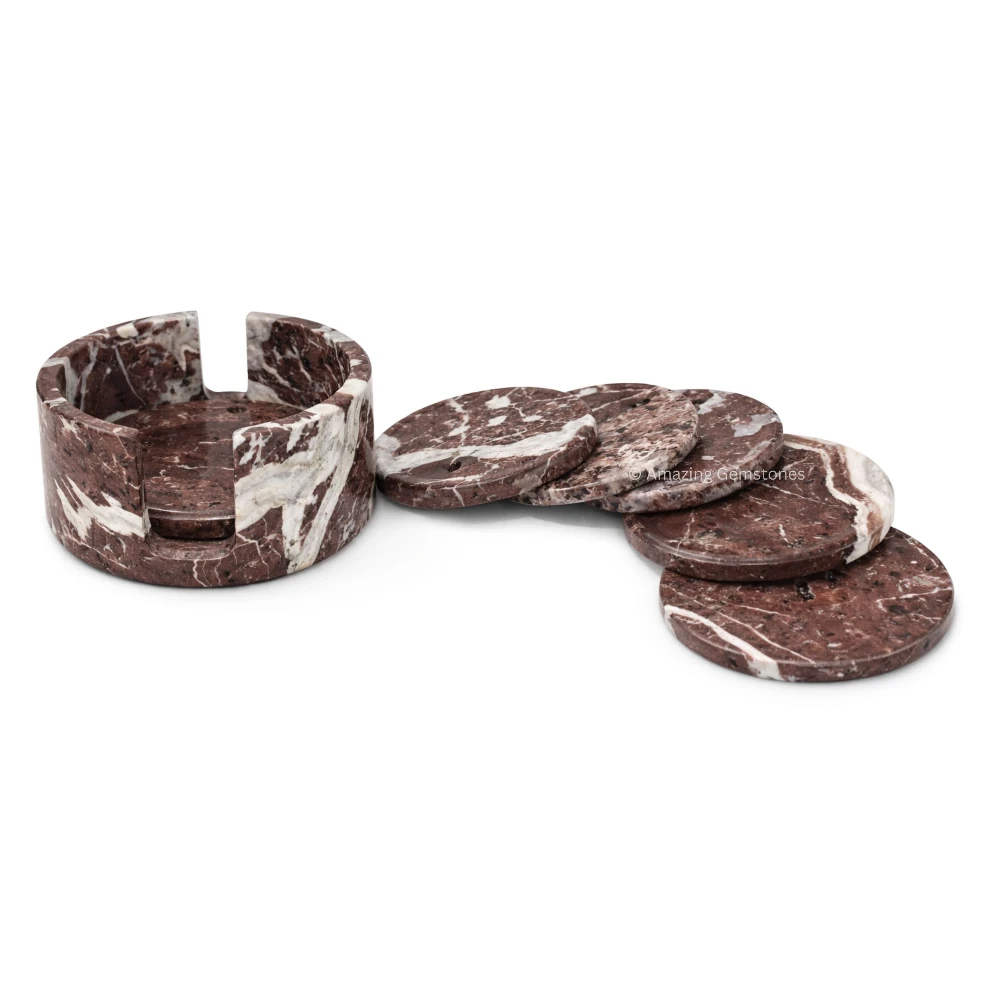 Red Zebra Onyx Coasters (Set of 6)