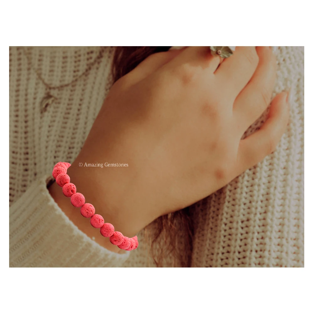 Red Lava Stone Bracelet (Adjustable)