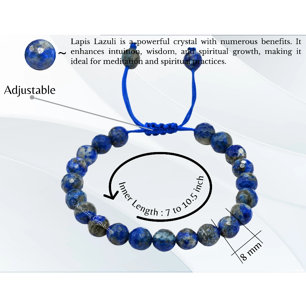 Lapis Lazuli Bracelet (Faceted-Adjustable)