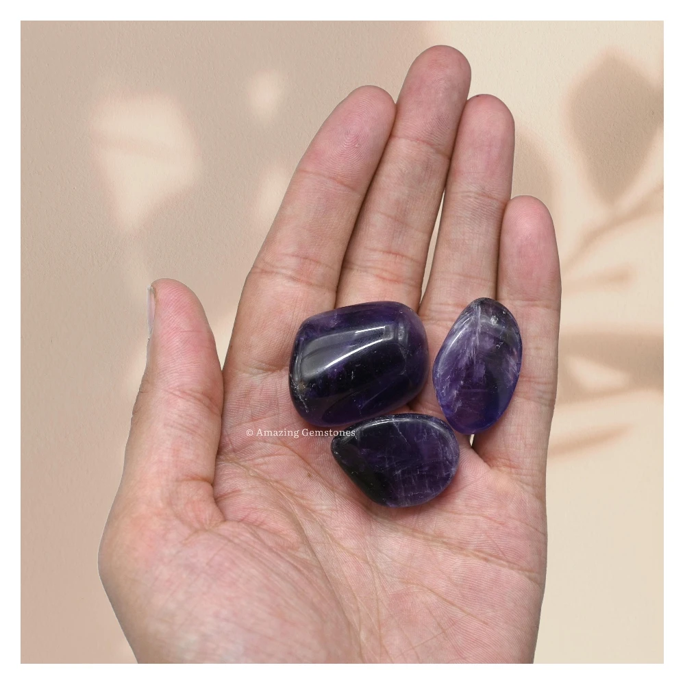 Tumbled Amethyst Crystals Stones (1 oz)