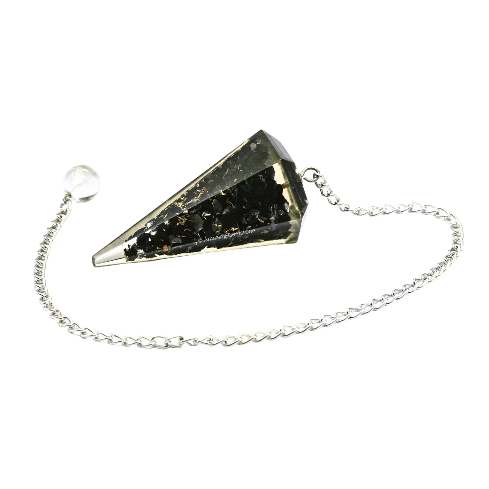 Black Tourmaline Orgone Pendulum