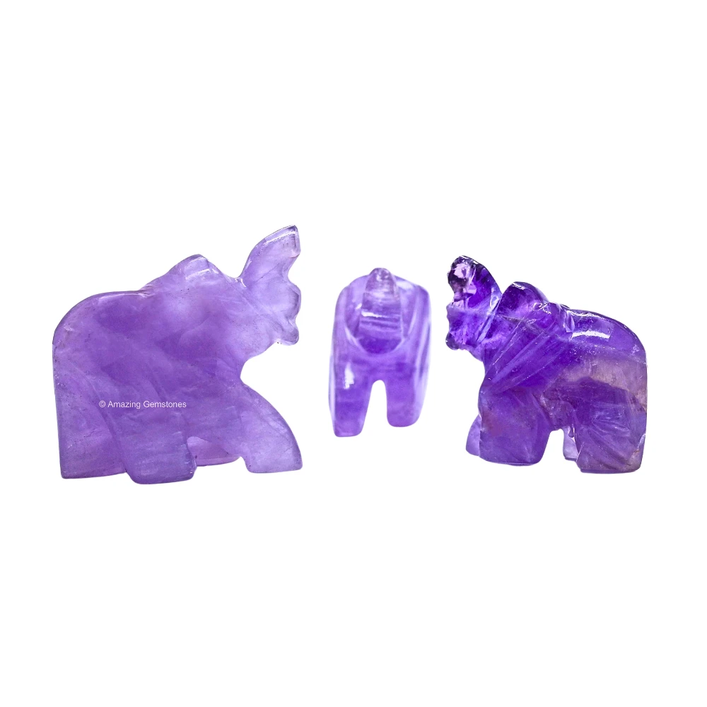 Amethyst Mini Elephant Crystal Figurine