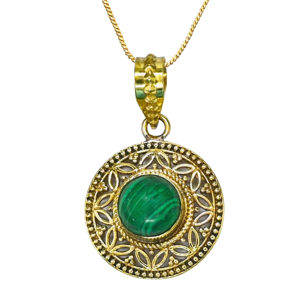 Malachite Bead Necklace Premium