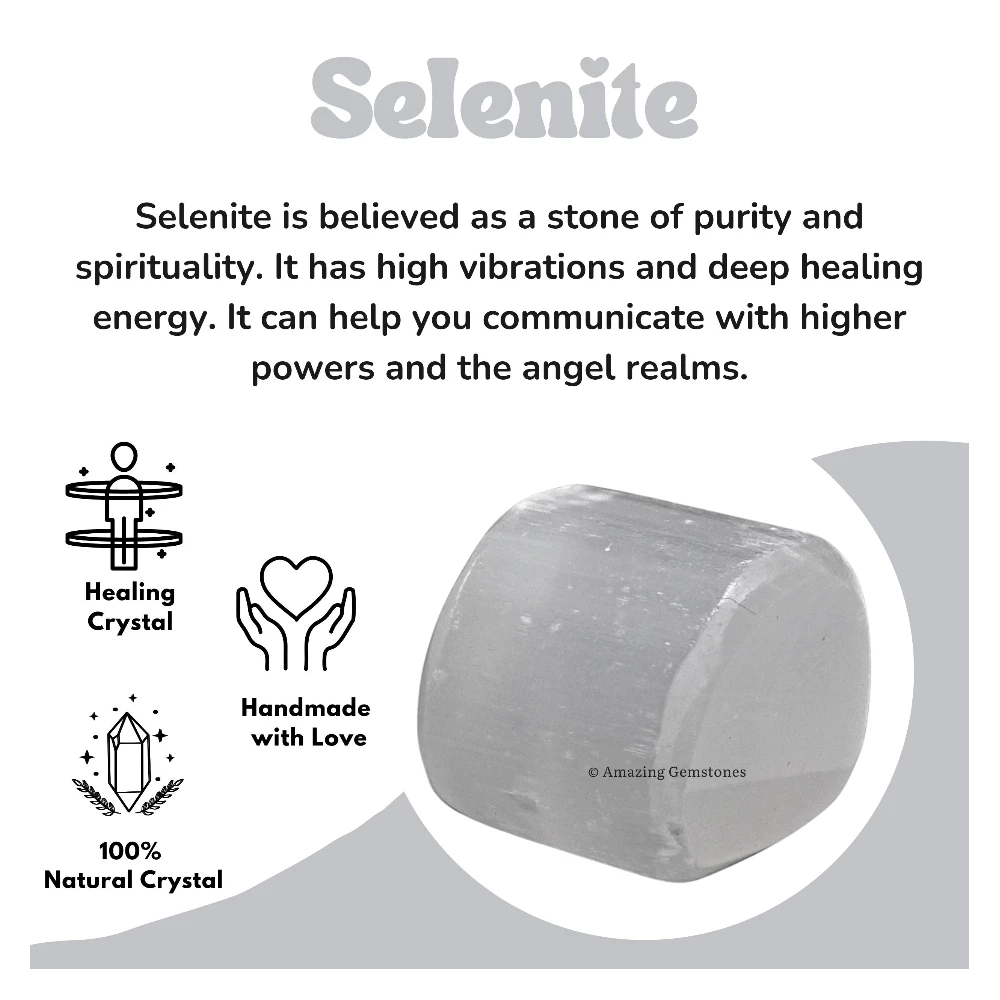 Tumbled Selenite Crystals Stones (1 oz)