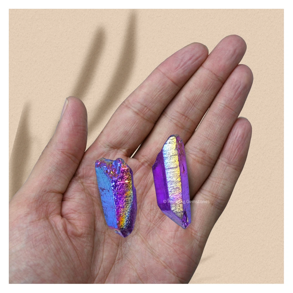 Amethyst Aura Quartz Raw Crystal Points (1 LB)