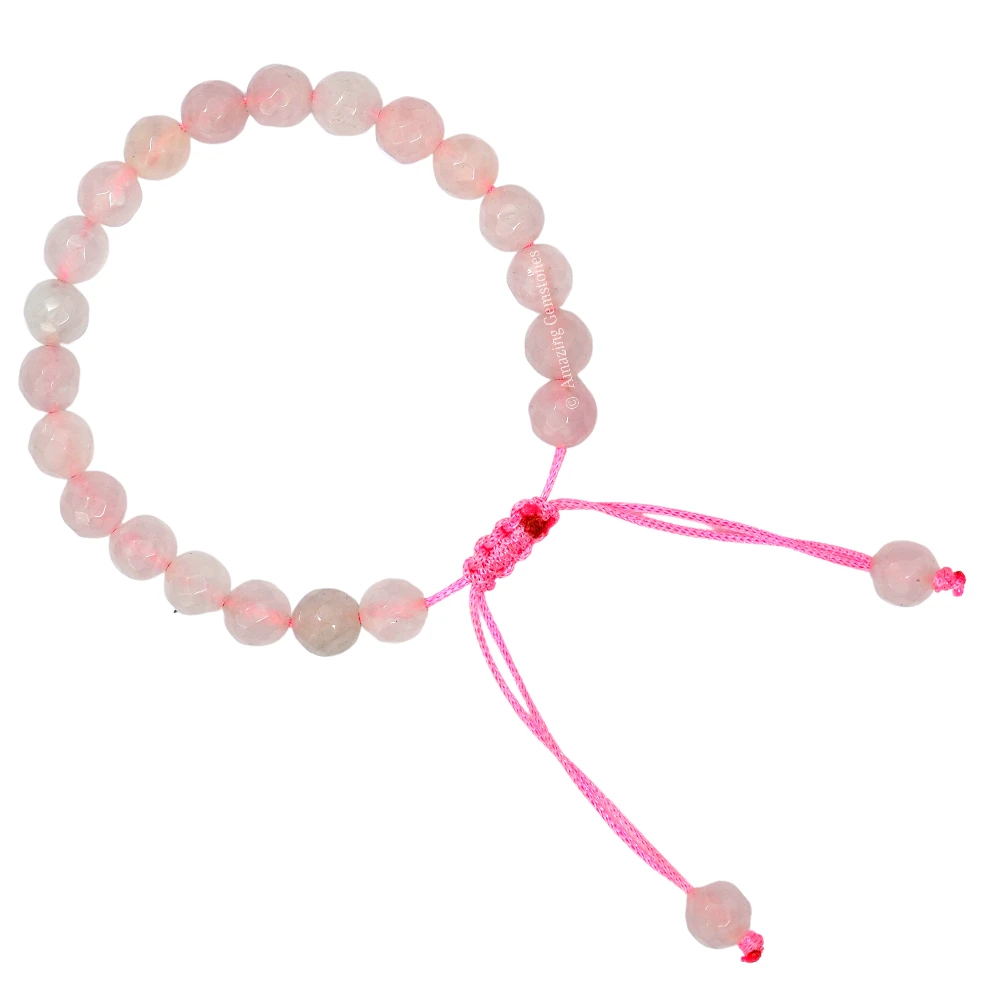 Rose Quartz Bracelet (Faceted-Adjustable)