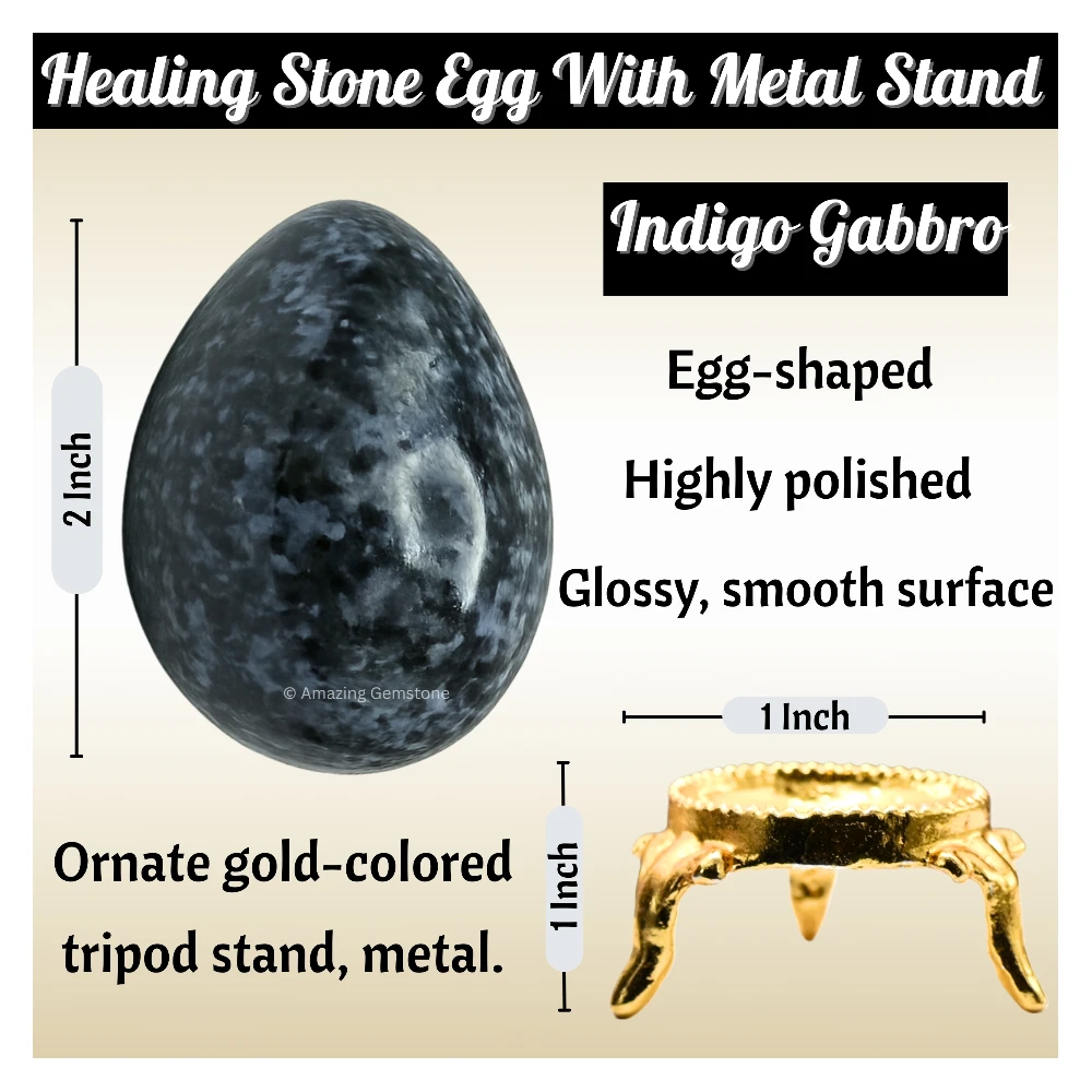 Indigo Gabbro Crystal Egg Stone