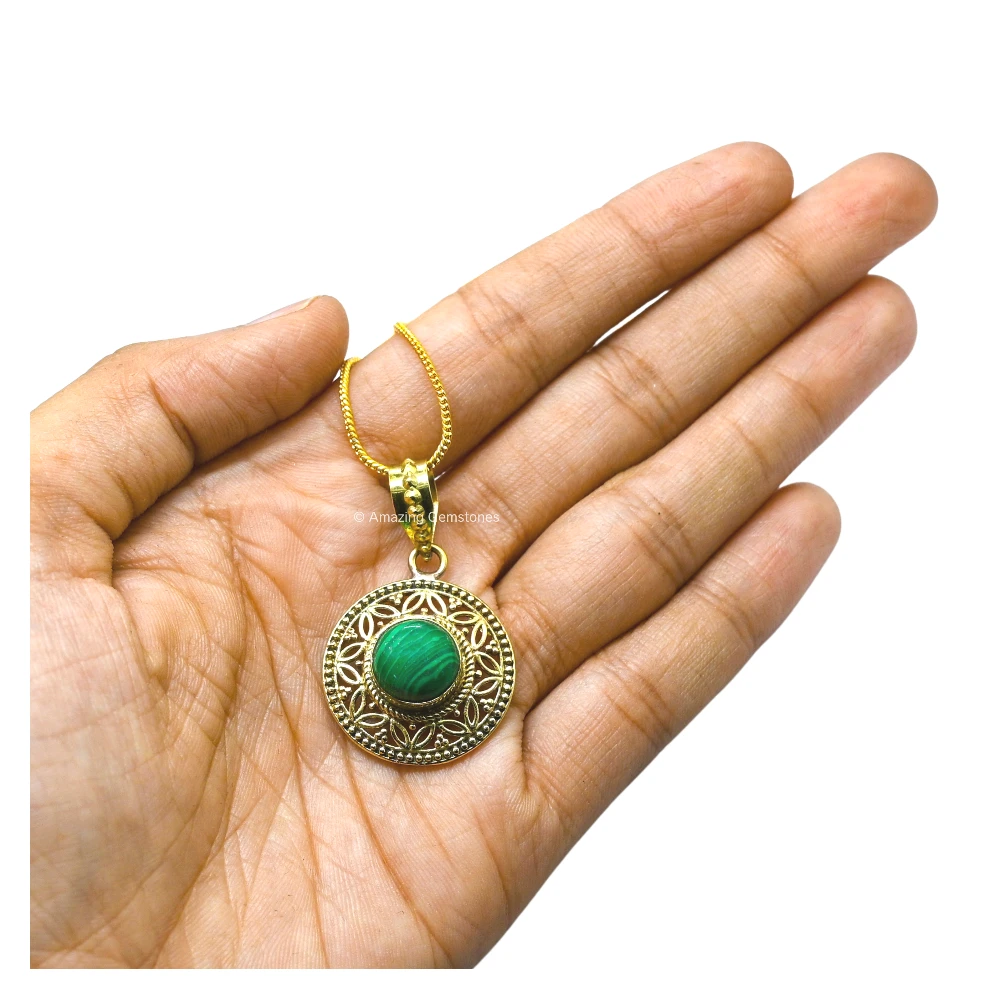 Malachite Bead Necklace Premium