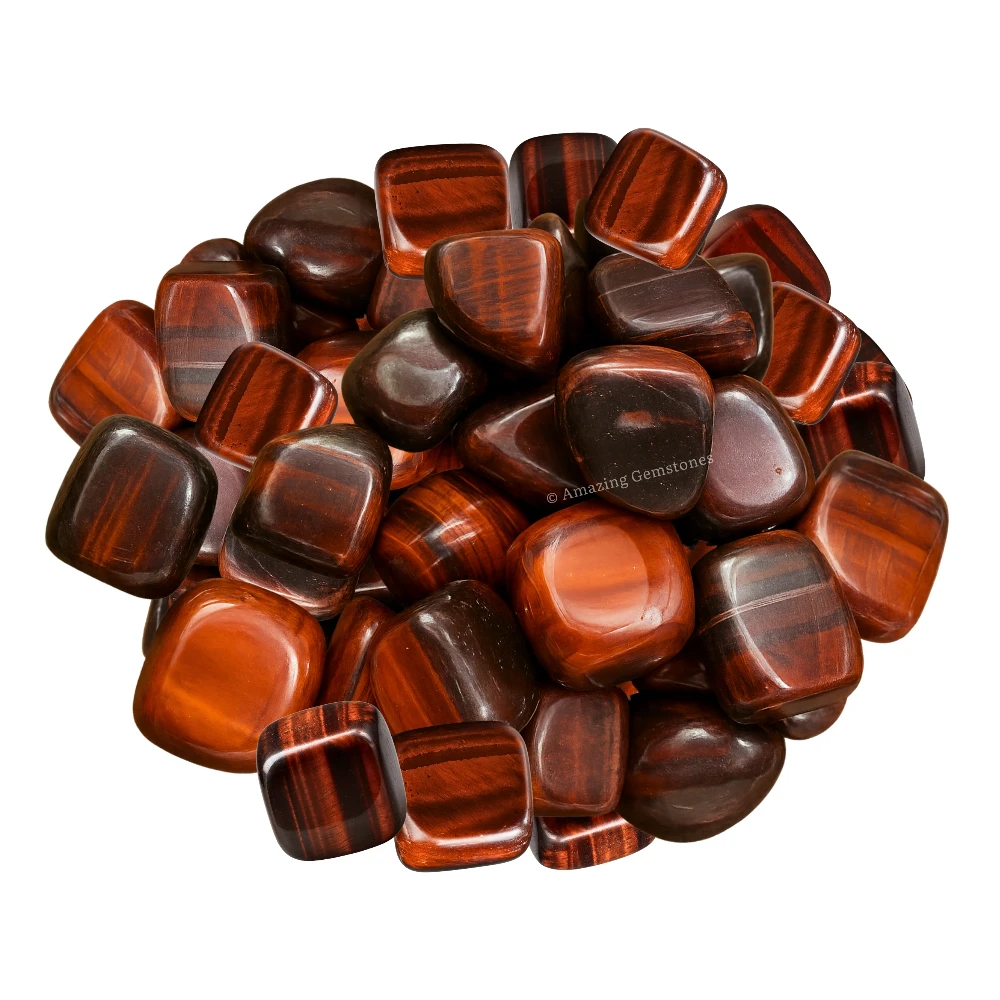 Tumbled Red Tiger Eye Stone Crystals (1000+ Carats)