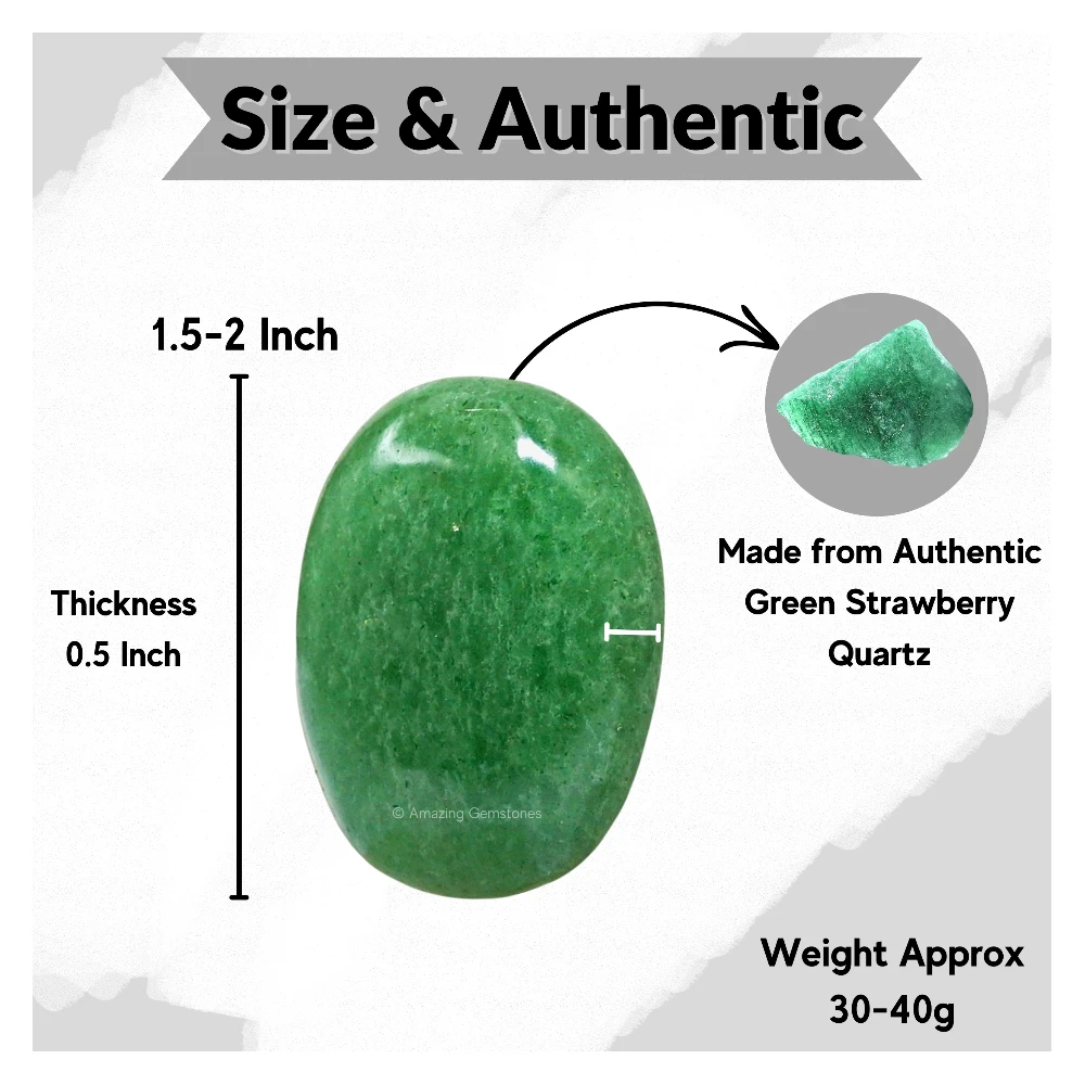 Green Strawberry Quartz Palm Stone