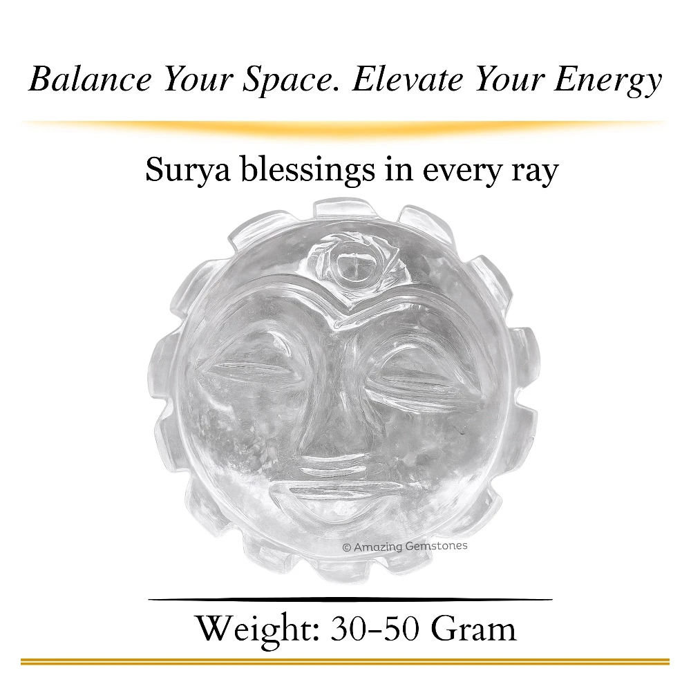 Clear Quartz Surya (30-50 Gram)