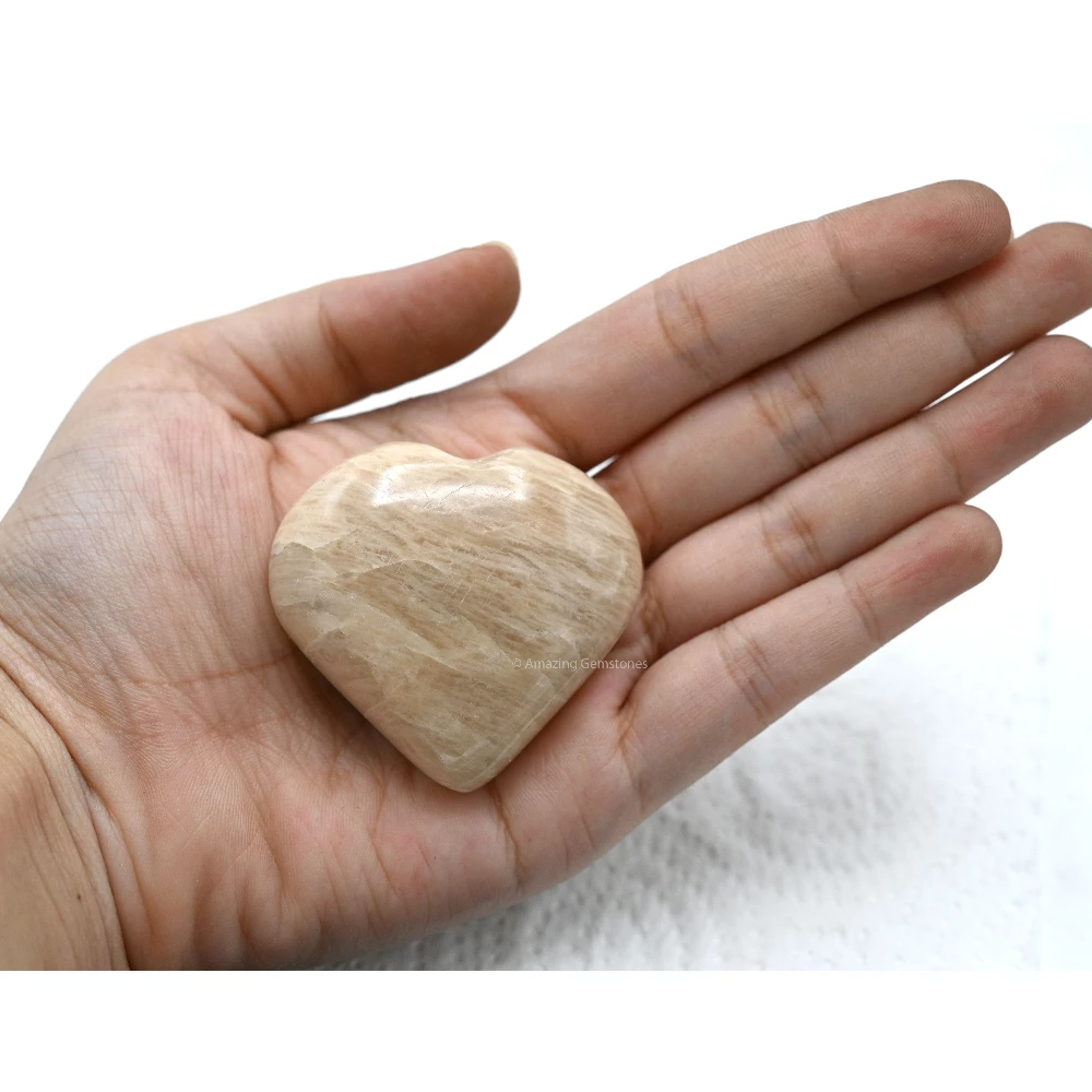Cream Moonstone Heart