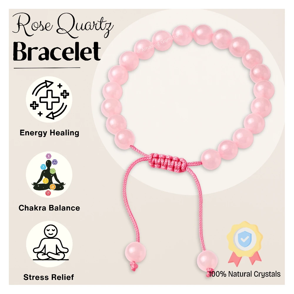 Rose Quartz Bracelet (Adjustable)