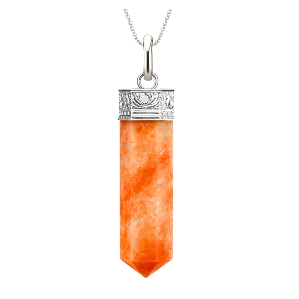 Sunstone Necklace - Pencil Point (Silver)