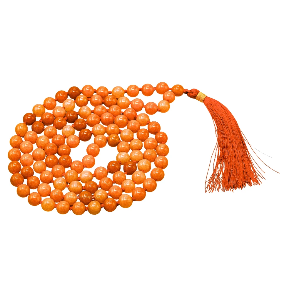 Red Aventurine Mala (Hand Knotted)