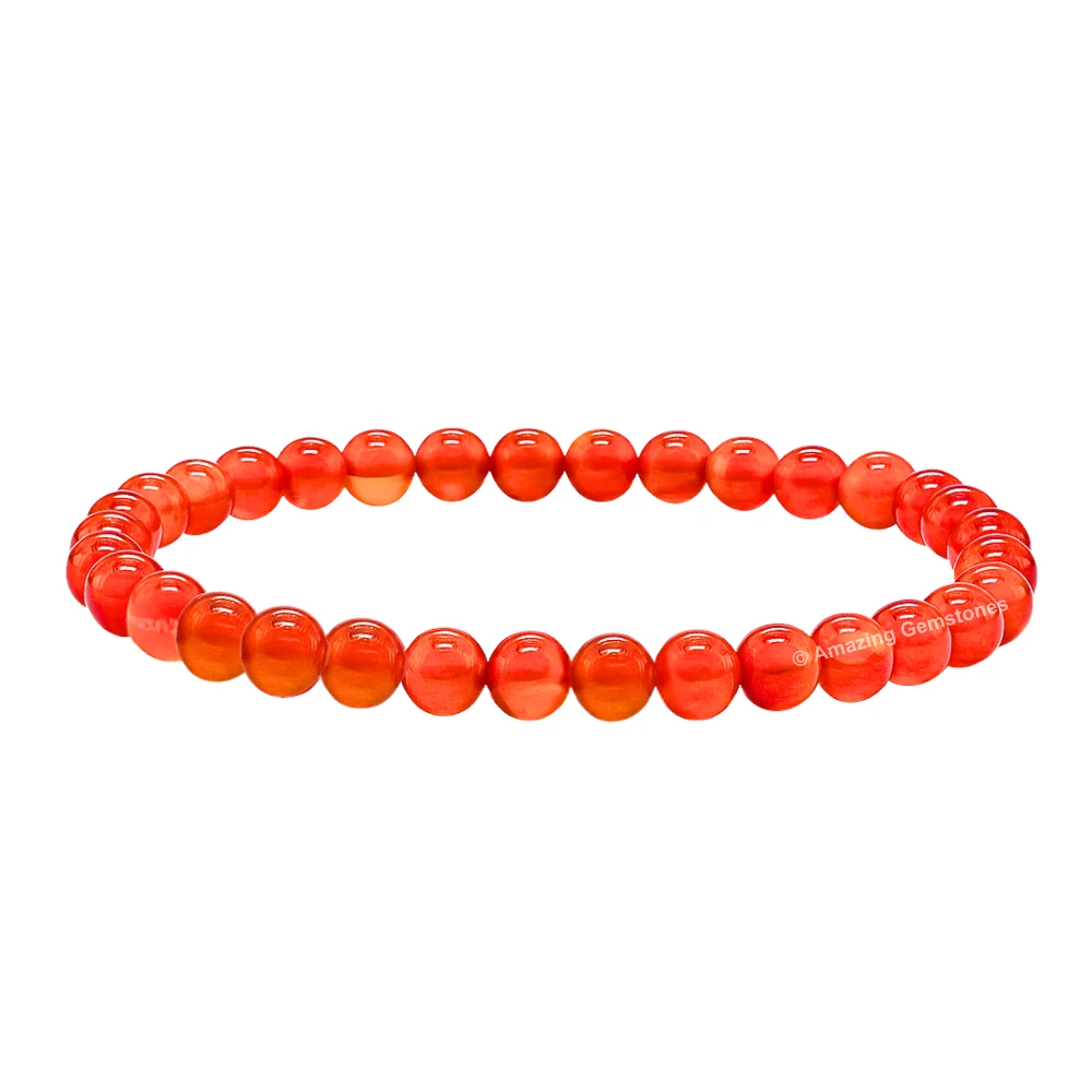 Carnelian Healing Crystal Bracelets - 6mm Beads