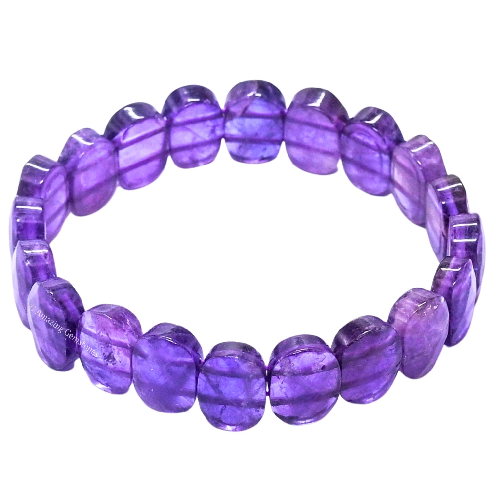 Amethyst Faceted Bracelet - Oval Stone