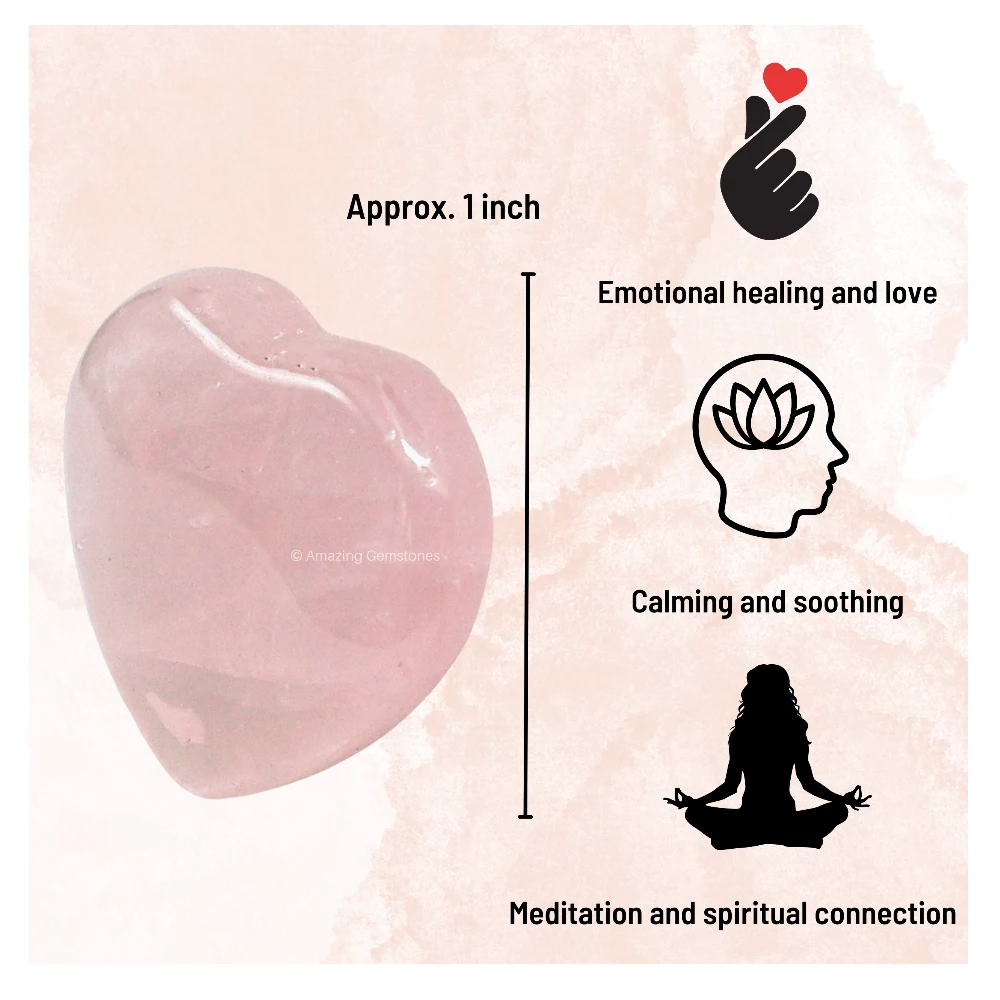 Rose Quartz Heart (Pack of 2)