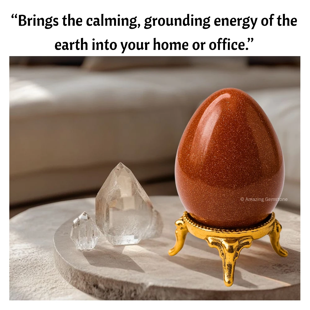 Red Goldstone Crystal Egg Stone