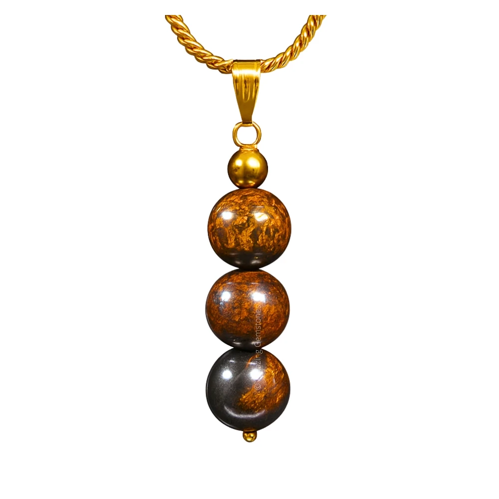 Bronzite Bead Pendant (Gold)