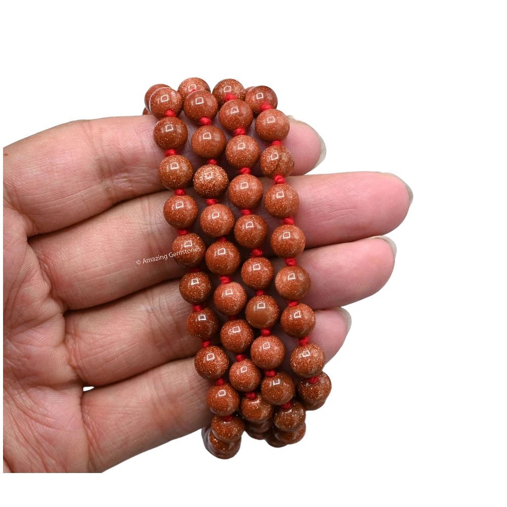Red Goldstone Mala (Hand Knotted)