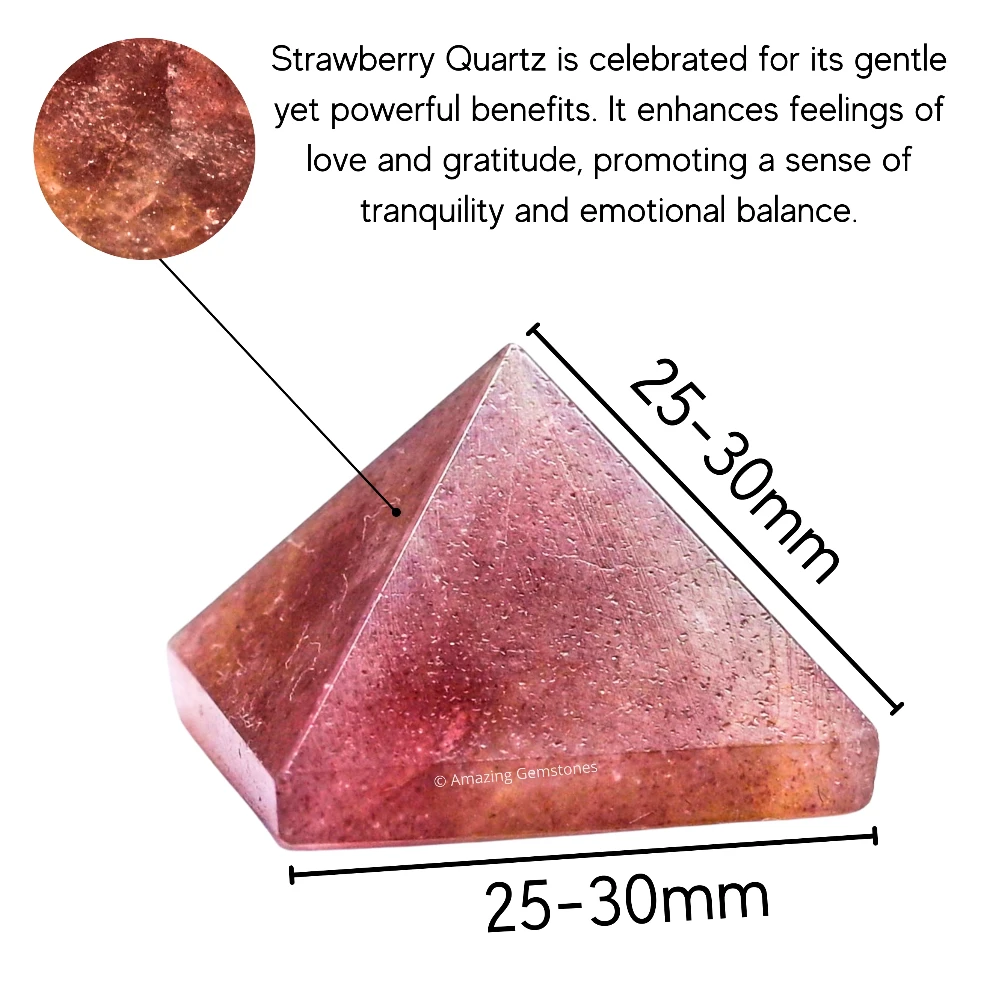 Strawberry Quartz Pyramid (1 Inch)