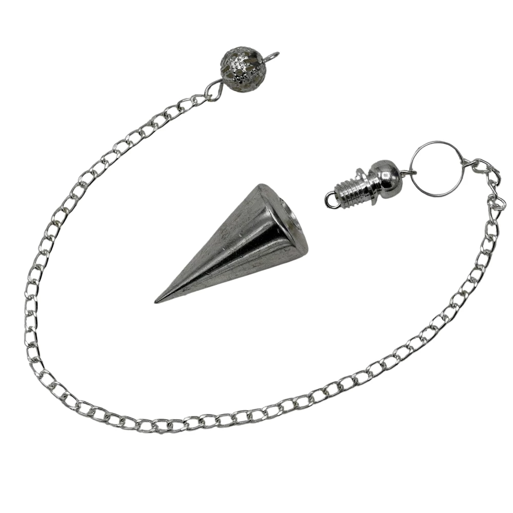 Copper Metal Pendulum - Silver Cone with Flat End (MP30)