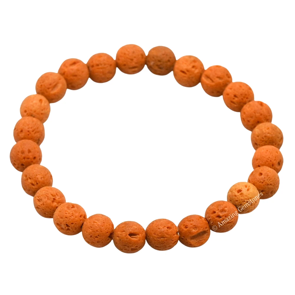 Orange Lava Bracelet (Strechable)