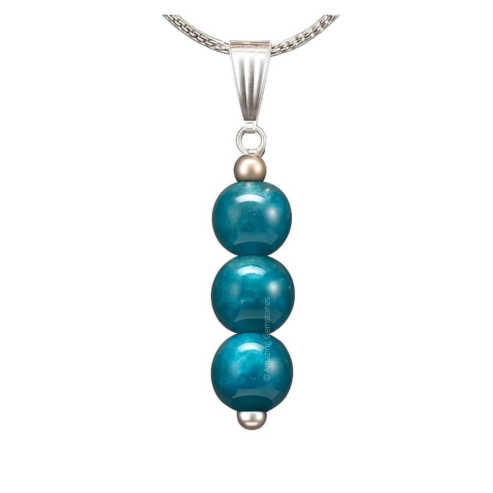 Apatite Bead Pendant (Silver)