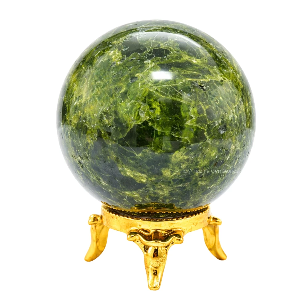 Green Tourmaline In Matrix Sphere (1.5 Inch)