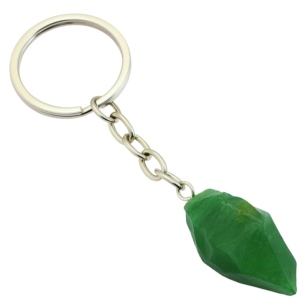 Green Aventurine Keychain Keys Holder (Raw)