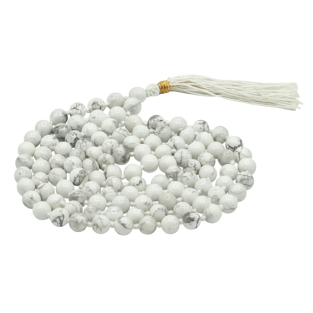 Howlite Mala (Hand Knotted)
