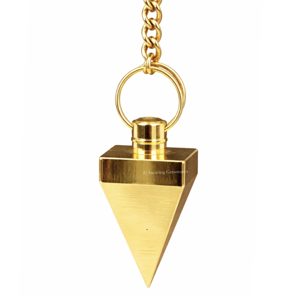Metal Brass Pendulum - Gold Small Cone (MP121)