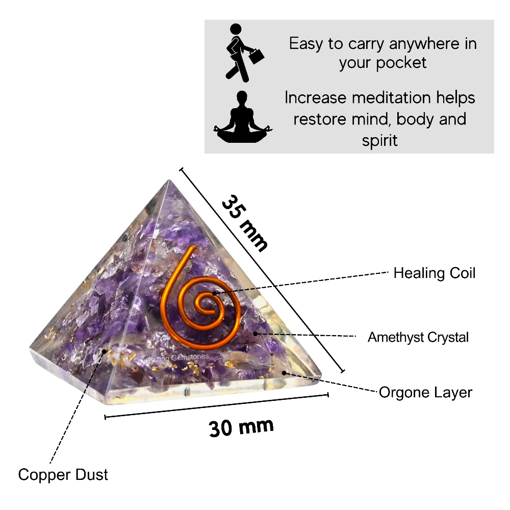 Amethyst Orgone Pyramid - Mini