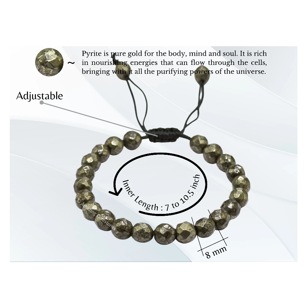 Pyrite Bracelet (Faceted-Adjustable)