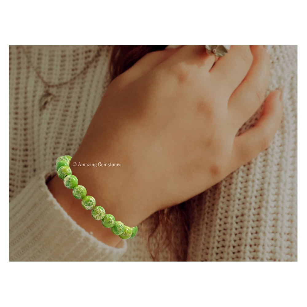 Green Turquoise Bracelet (Strechable)