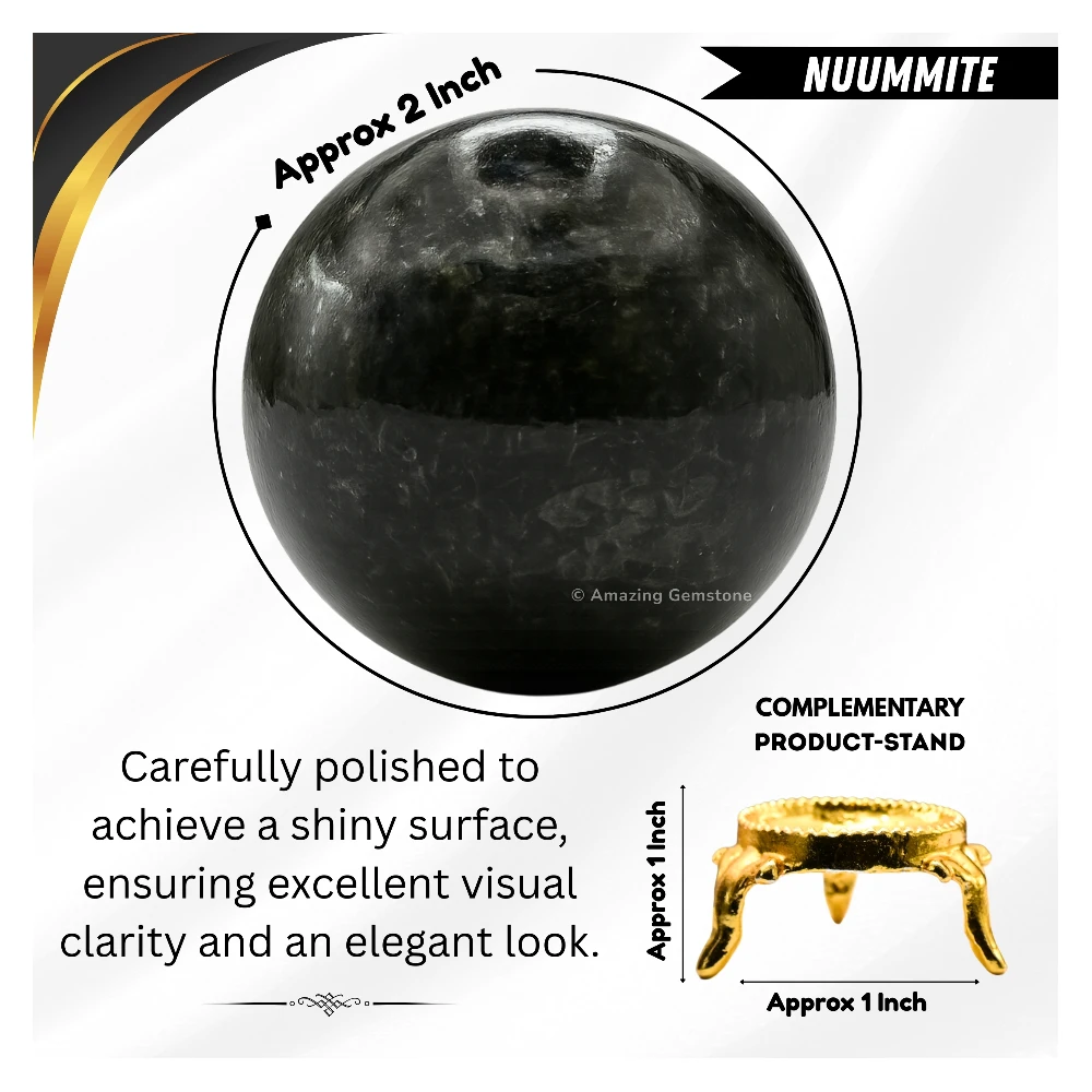 Nuummite Sphere (2 Inch)