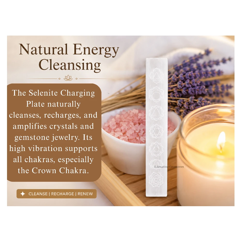 Selenite Charging Plate for Crystals - Chakra Stick