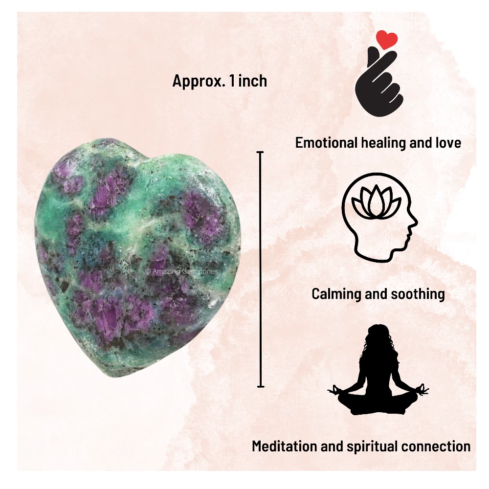 Ruby Zoisite Heart (Pack of 2)