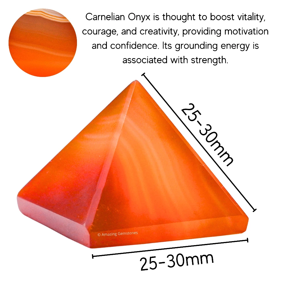 Carnelian Onyx Pyramid (1 Inch)