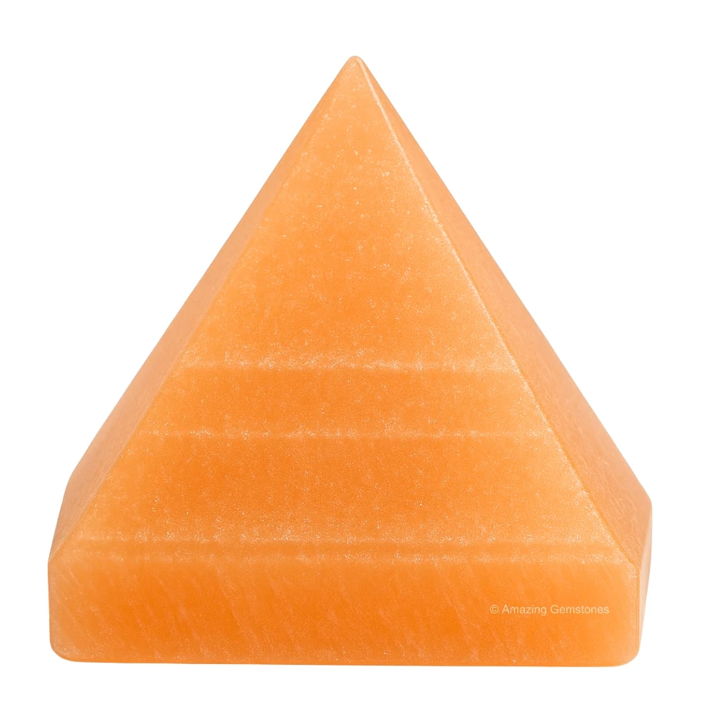Orange Selenite Pyramid (1 Inch)