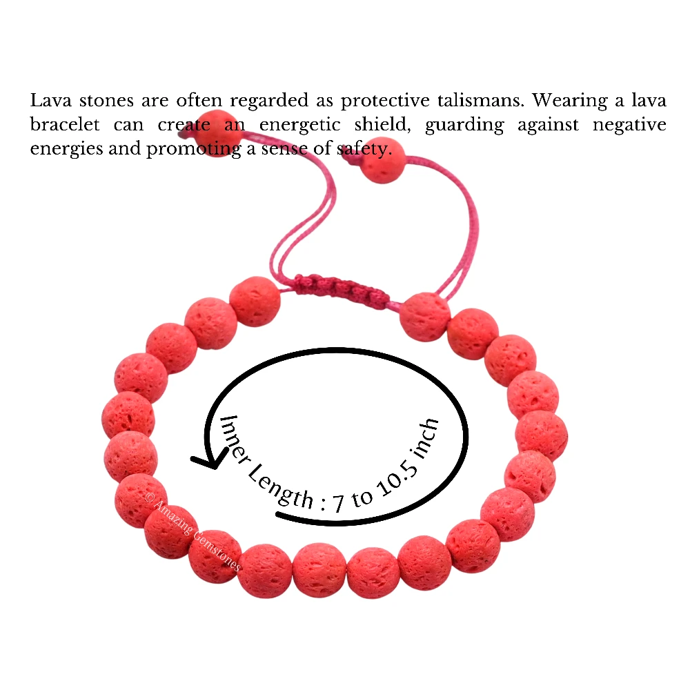 Red Lava Stone Bracelet (Adjustable)