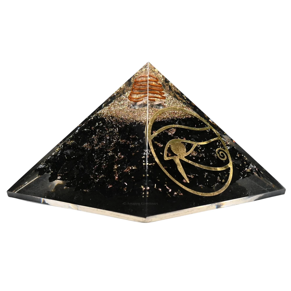 Shungite Orgone Pyramid - Eye of Horus