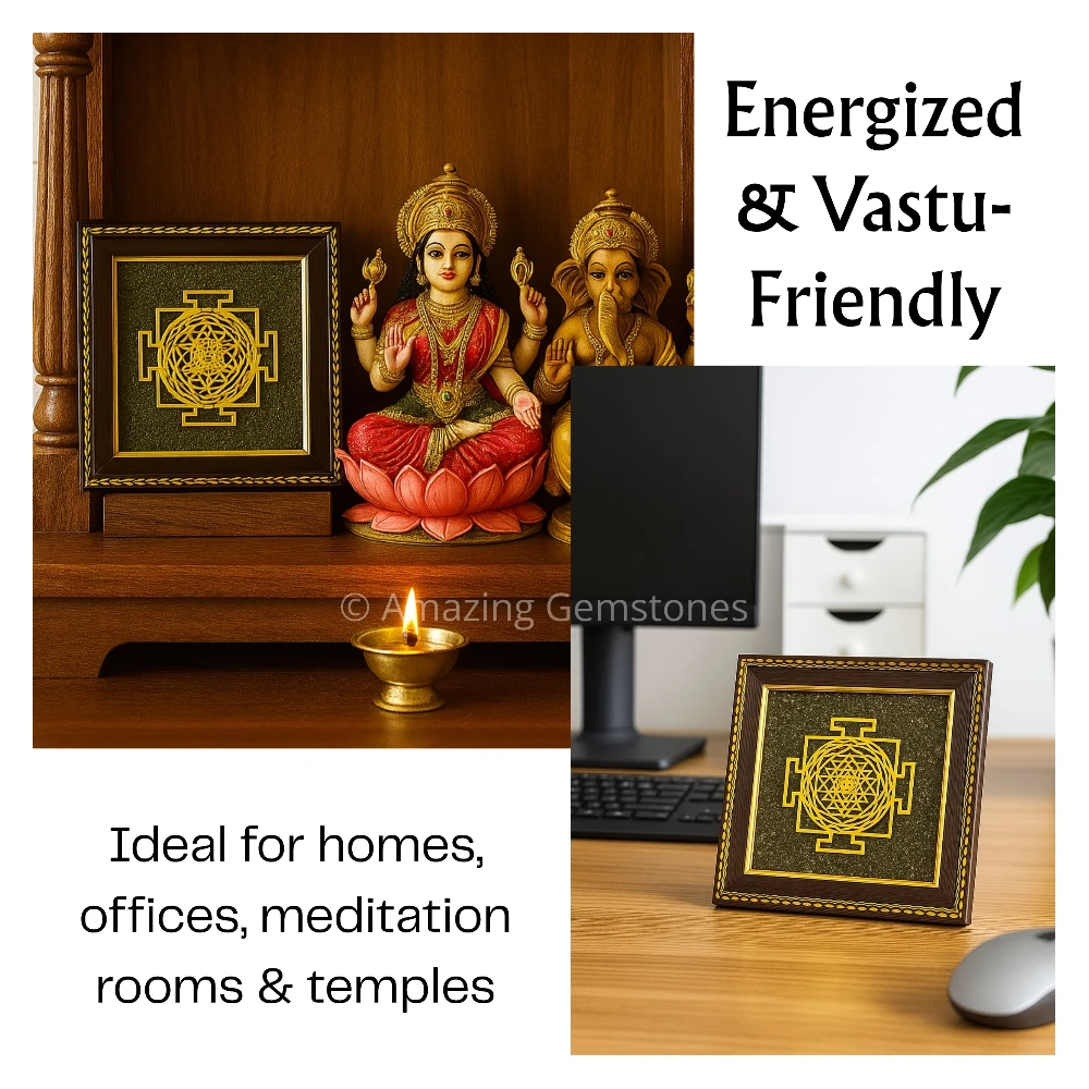Authentic Pyrite Frame – Vastu Decor (Shree Yantra)