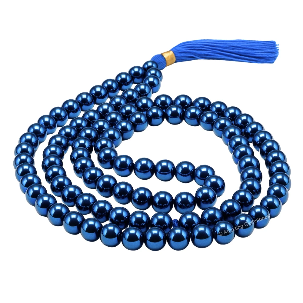 Blue Hematite Mala (Without Knot)