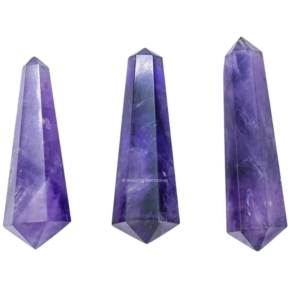 Amethyst Pencil Points (Double Terminated) (Set of 3)